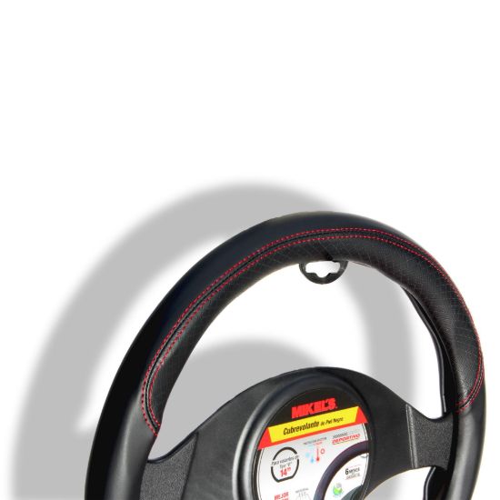 Imagen de Cubrevolante de piel, color negro, Forma "D" CU-D1