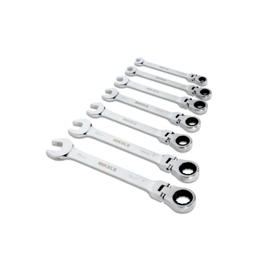 Imagen de Llaves combinadas con matraca cabeza flexible (set 7 pzas) SLCMF-7
