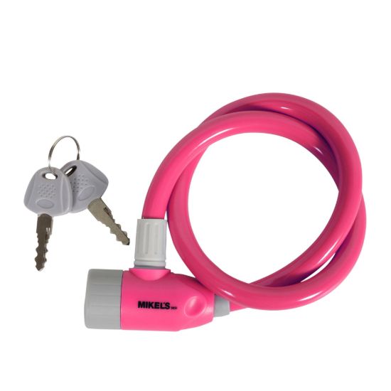 Imagen de Cable candado con llaves, color rosa (65 cms) CCR-65