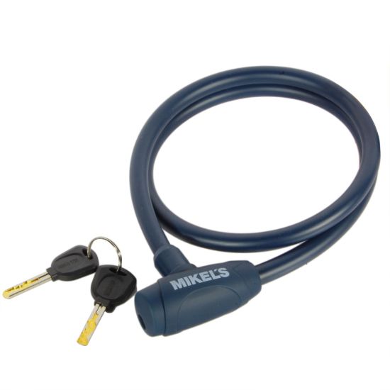 Imagen de Cable candado con llaves, color azul marino (1 mt)  C-121M