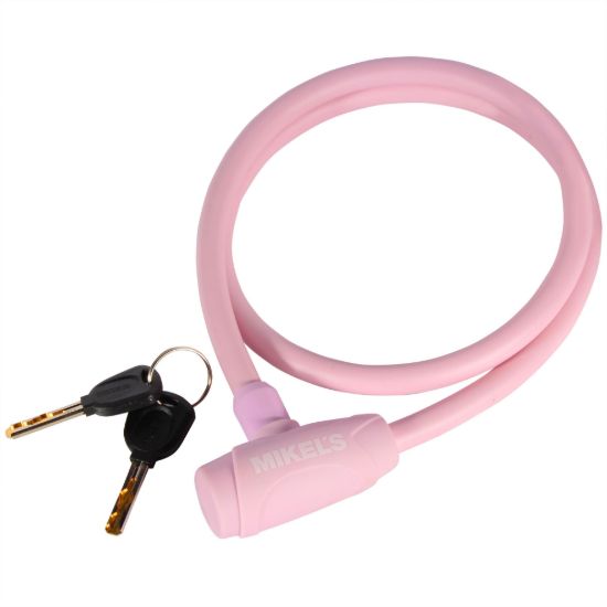 Imagen de Cable candado con llaves, color rosa (1 mt) C-121R