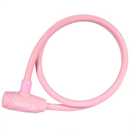 Imagen de Cable candado con llaves, color rosa (1 mt) C-121R