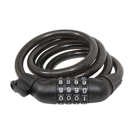 Imagen de Cable candado en espiral retráctil con combinación 4 dígitos (1 mt) CBE-100
