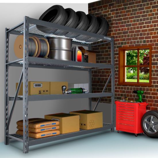 Imagen de Estante para almacenaje metálico  industrial (77”x24”) 4 repisas (2,500 kgs) EMI-7724